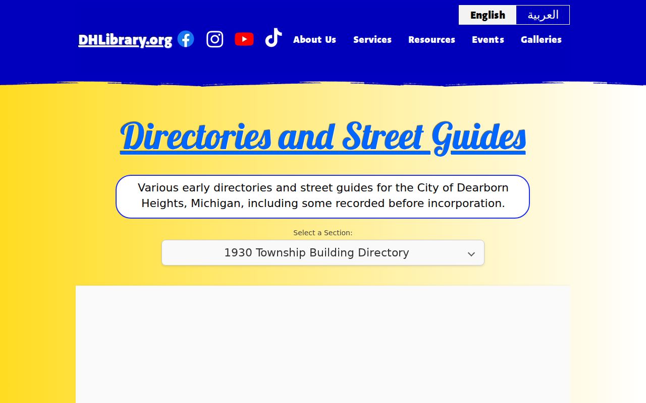 Dearborn Heights city directory and street guide collection description