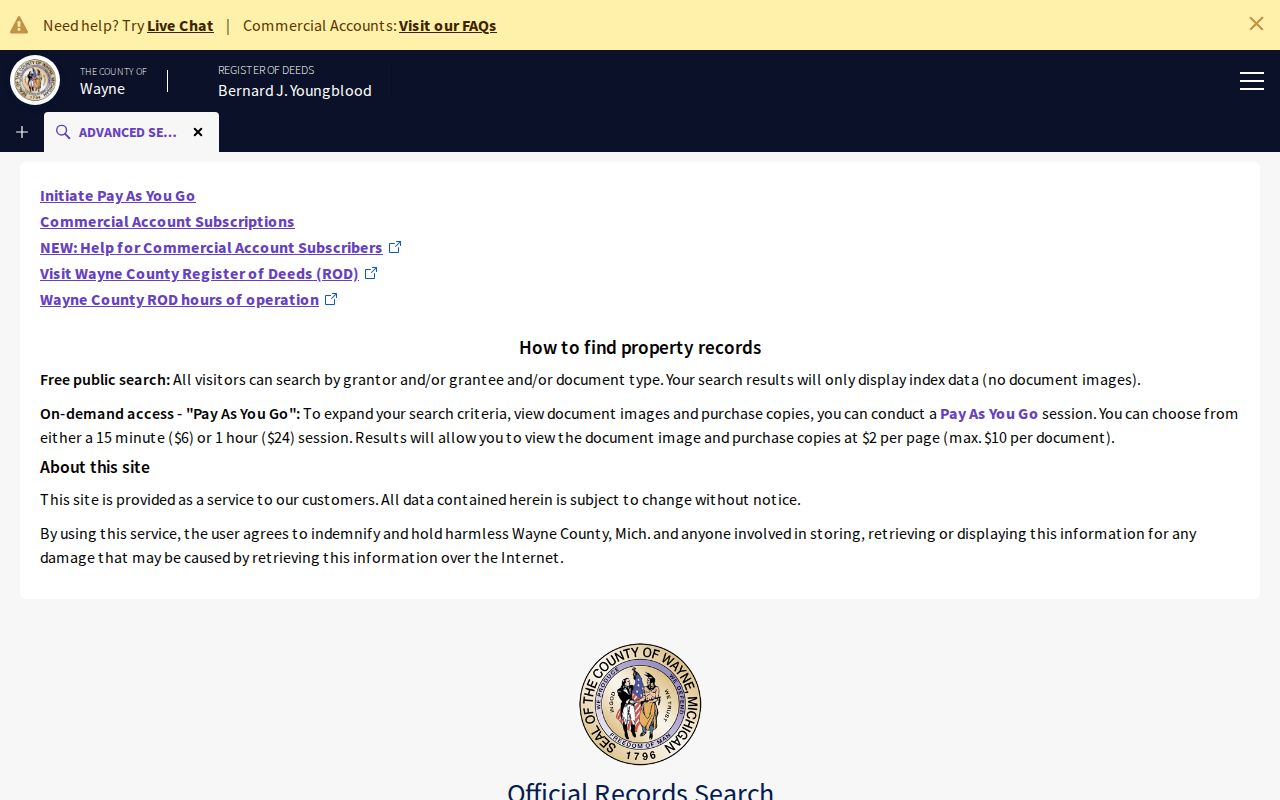Dearborn Heights street directory Wayne County deed index search